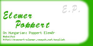 elemer poppert business card