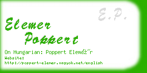 elemer poppert business card